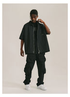 ANTIDOTE Zipper Studded Nylon Shirt