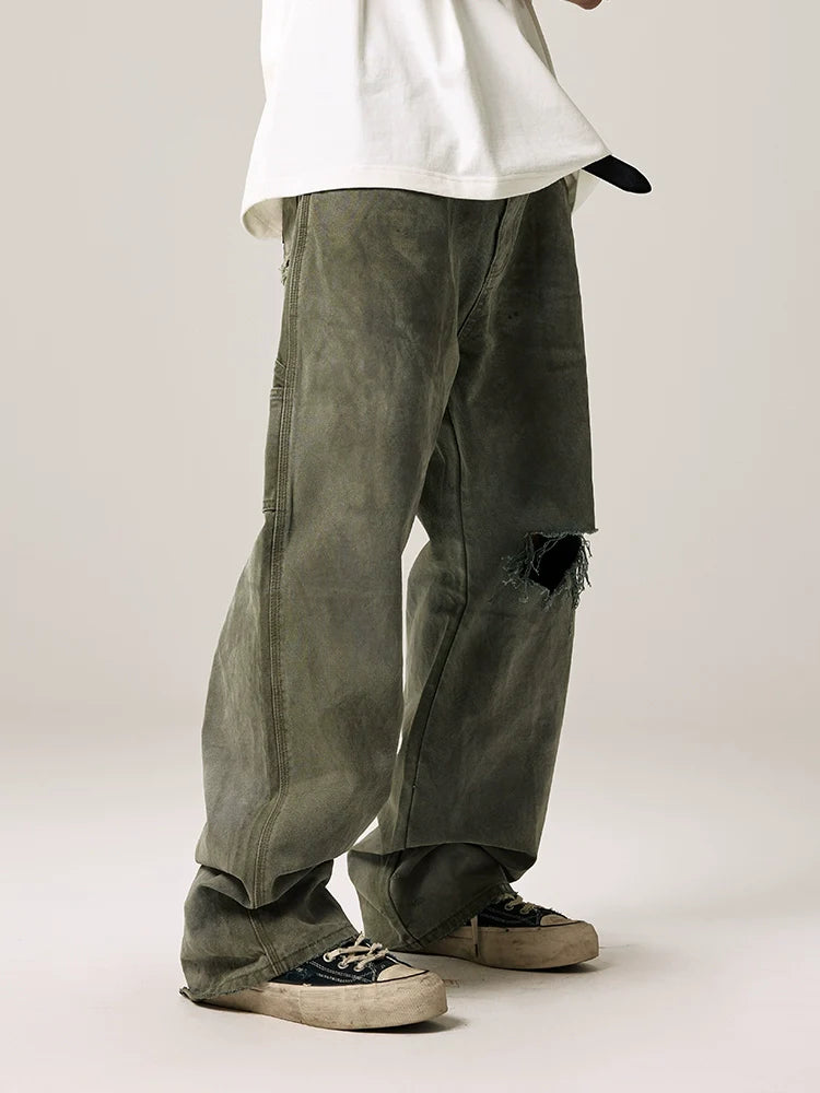 Remedy Kiss Mark Distressed Hole Work Painter Pants