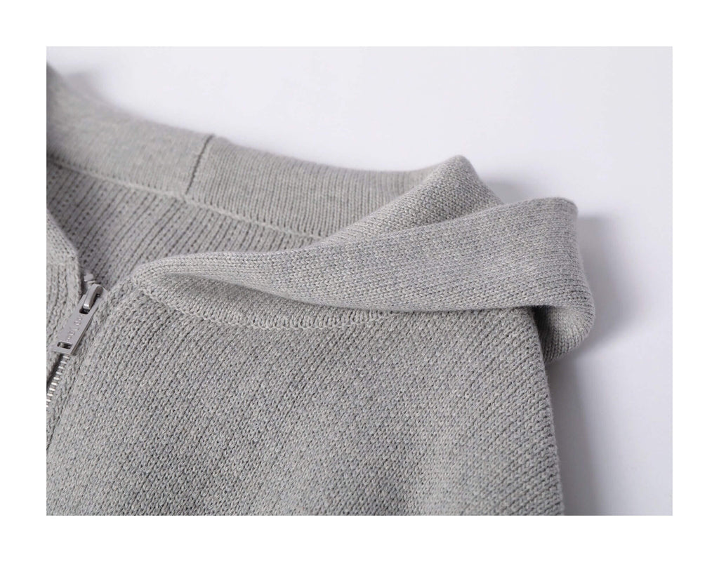 KARMANISTIC Embroidered Zip Up Knit Hoodie