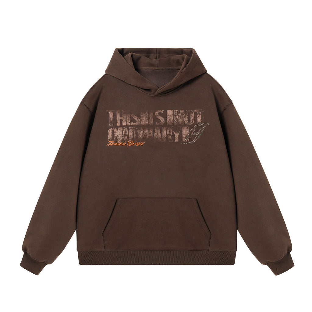 JHYQ Vintage Letter Print Rivet Hoodie