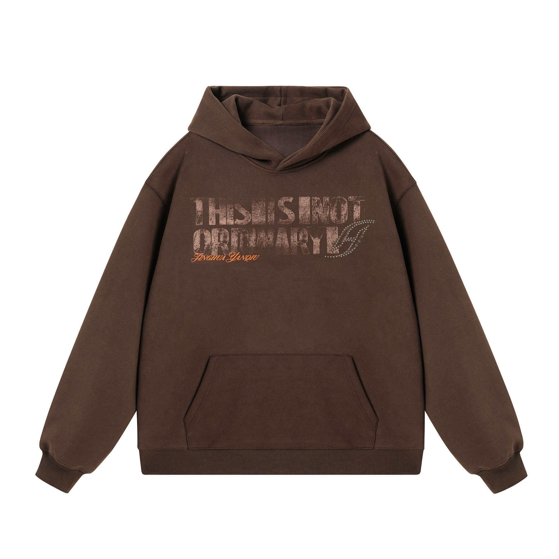 JHYQ Vintage Letter Print Rivet Hoodie
