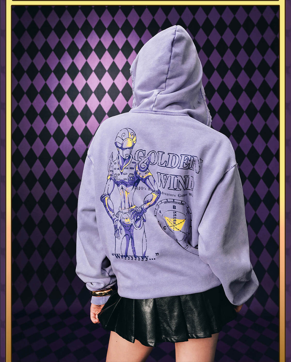 MEDM × JOJO Washed Graphic Print Zip Up Hoodie