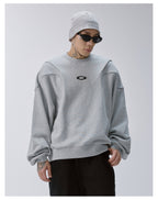F2CE Pleated Splicing Embroidered Logo Sweatshirt