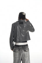 KARMANISTIC Racing Short Leather Jacket