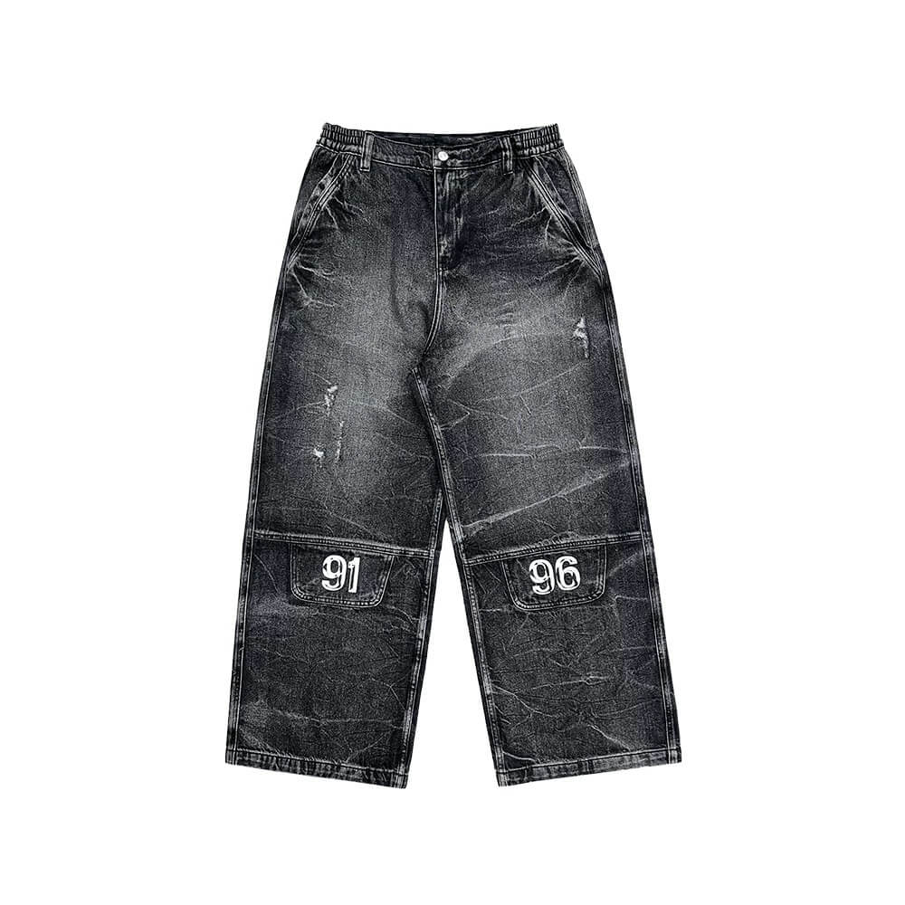 EVETS x LABT Heavy Lightning Whisker Washed Baggy Jeans