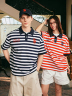 Harsh and Cruel Nautical Stripe Embroidered Polo