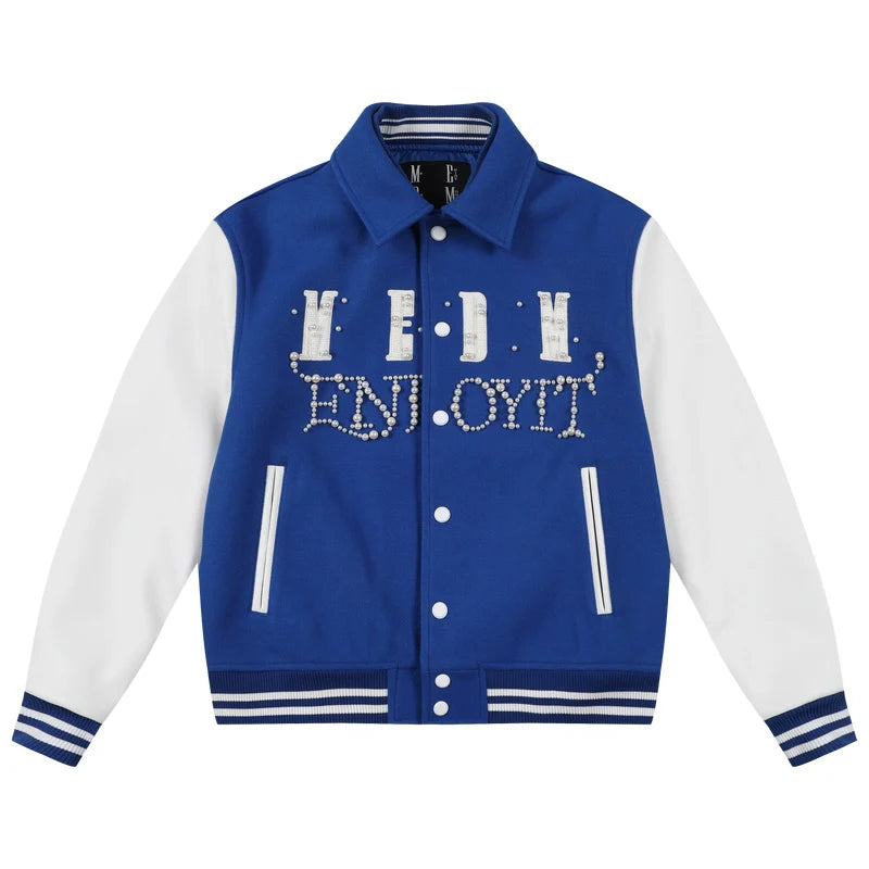 MEDM Pearl Logo Color Block Varsity Jacket