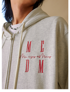 MEDM Basic Logo Embroidery Zip Up Hoodie
