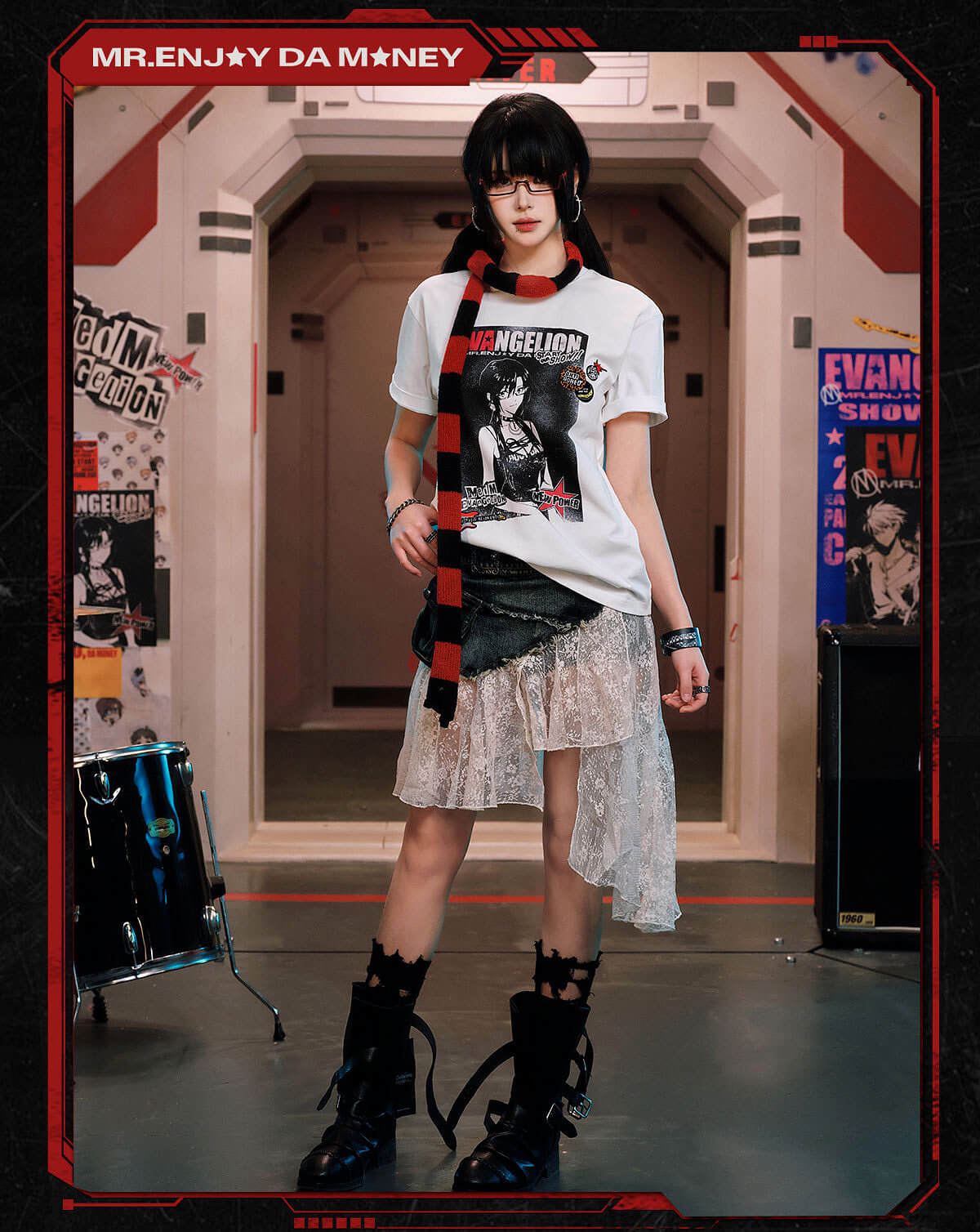 MEDM x EVA NEVER END Vintage Character Poster Print Tee