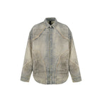 1807 Rust Aged Digital Print Denim Long Sleeve Shirt