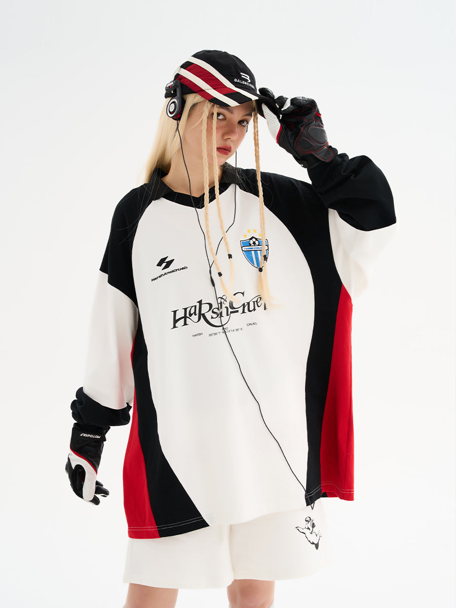 Harsh and Cruel Retro Stitching Two Pieces L/S Jersey