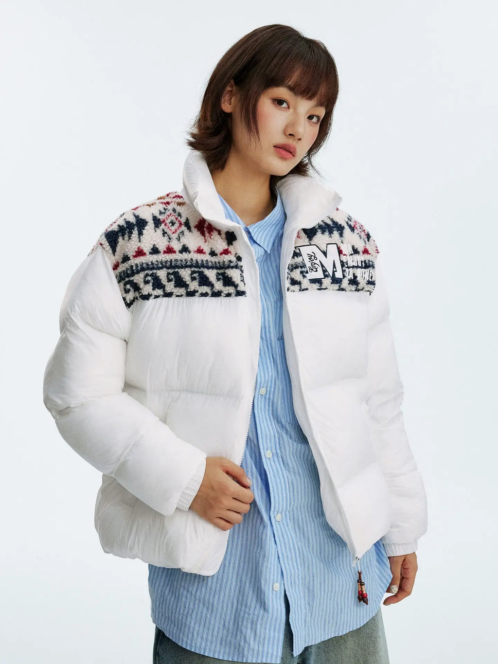 MEDM Ethnic Patchwork Puffer Jacket