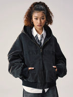 Remedy Embroidered Washed Hooded Bomber Jacket