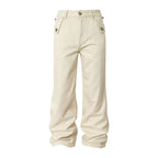 YADcrew Fold Over Button Flap Pocket Washed Jeans