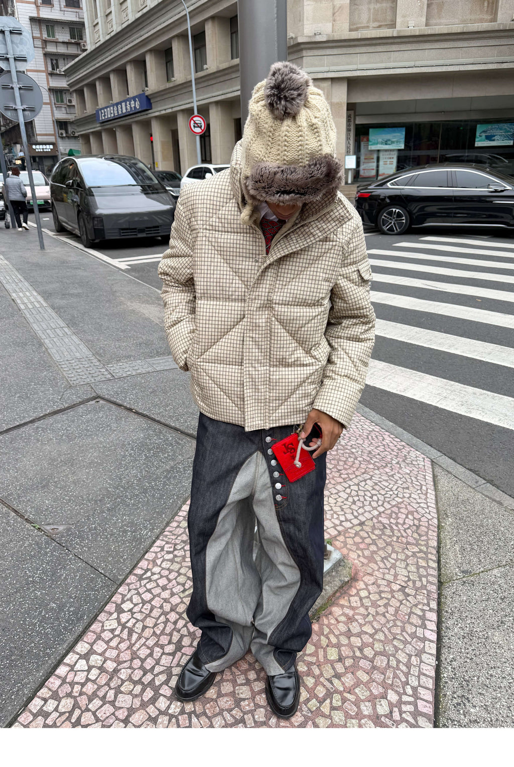 STEEPC Plaid Diamond Quilted Padded Jacket