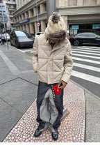 STEEPC Plaid Diamond Quilted Padded Jacket
