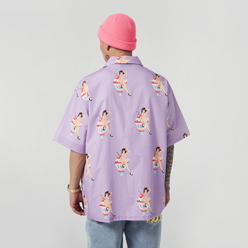 VOTE Ice Cream Girl Cuban Shirt
