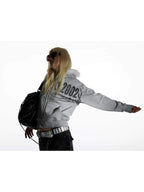 Night Lab Riveted Faux Fur Hood Zip Up Hoodie