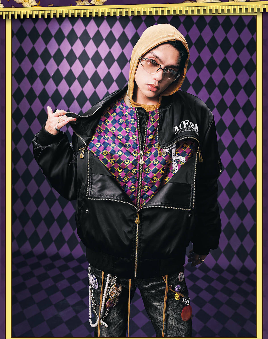 MEDM × JOJO Multi Zip Bomber Jacket