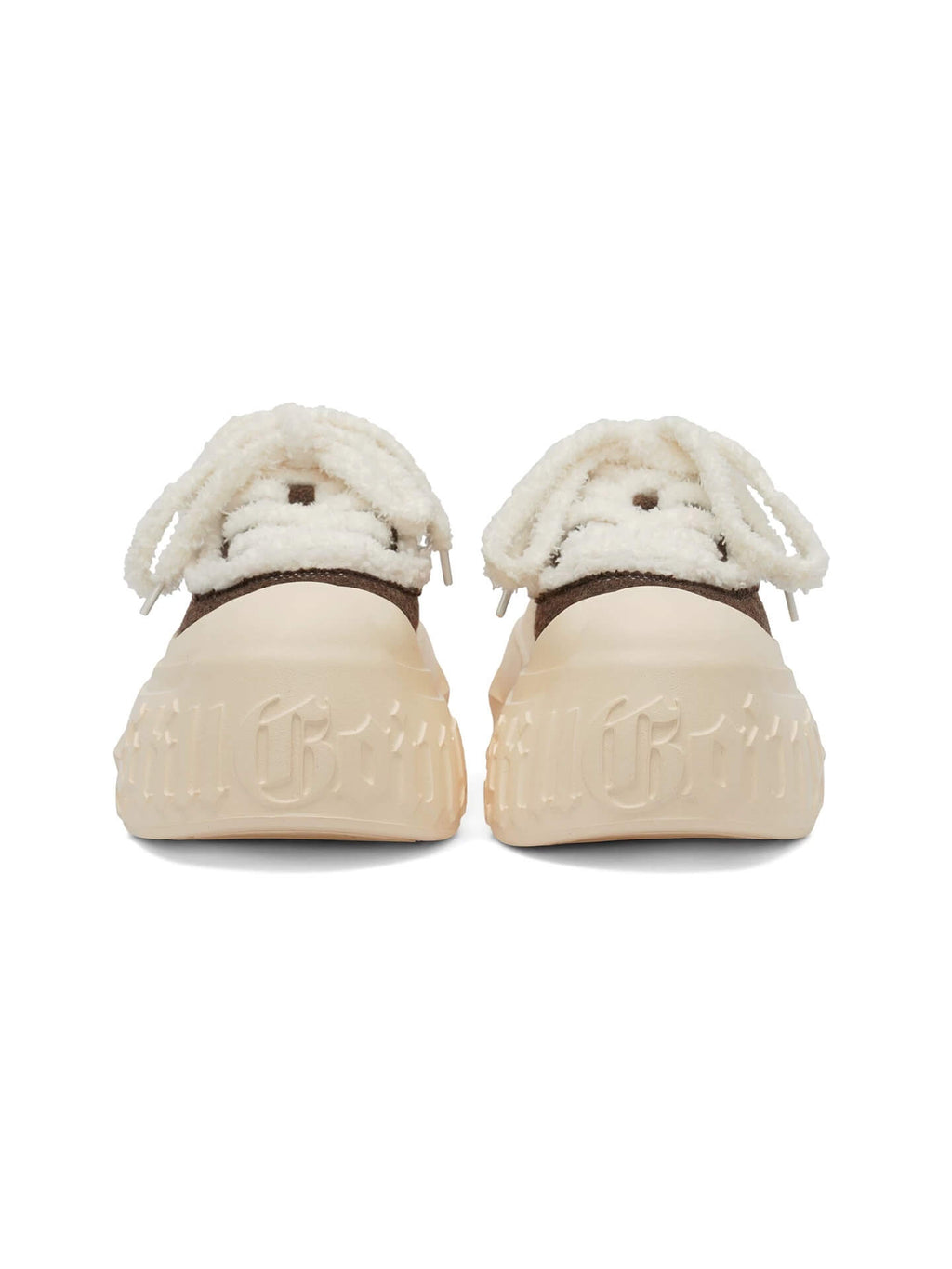 1807 INF-008 Gothic Lace Up Shearling Chunky Half Sneakers