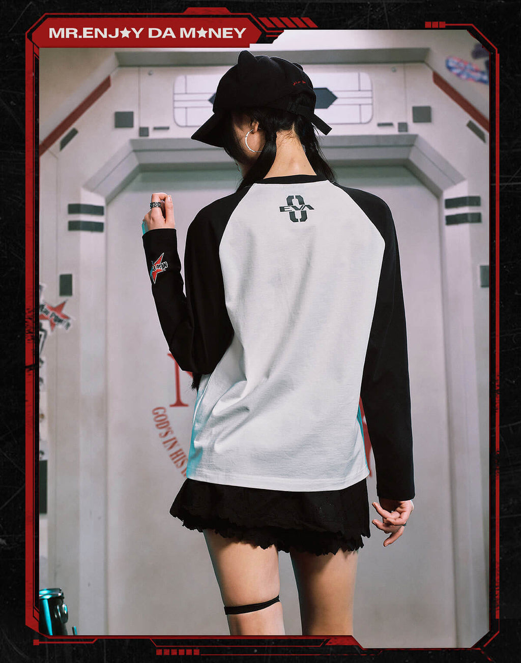 MEDM x EVA NEVER END Character Print Raglan Long Sleeve Tee