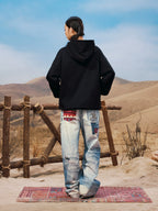 YADcrew Star Studs Logo Print Hoodie
