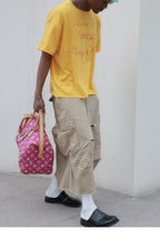 STEEPC Contrast Old Print Boxy Knit Tee