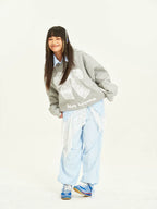 EMPTY REFERENCE Lace Bow Printed Hoodie