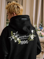 Harsh and Cruel Floral Wreath Embroidered Botanical Hoodie