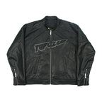 TGFCLUB Logo Embroidered Racing Leather Jacket