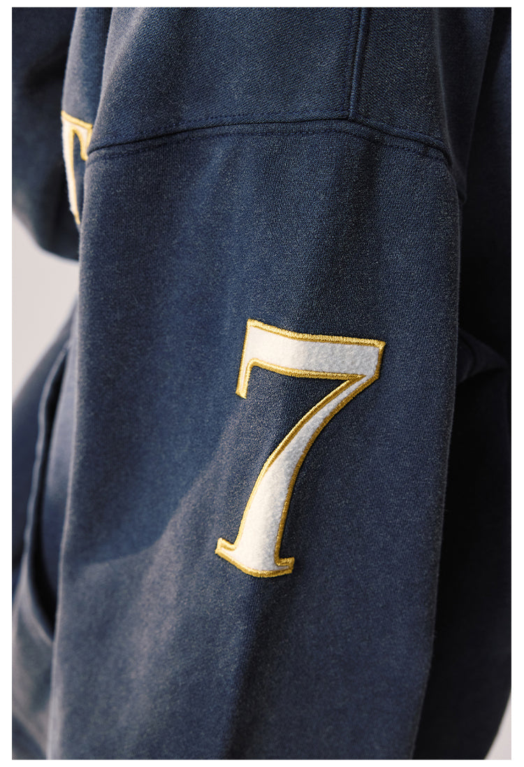 Remedy Washed Patch Embroidered Zip Up Hoodie