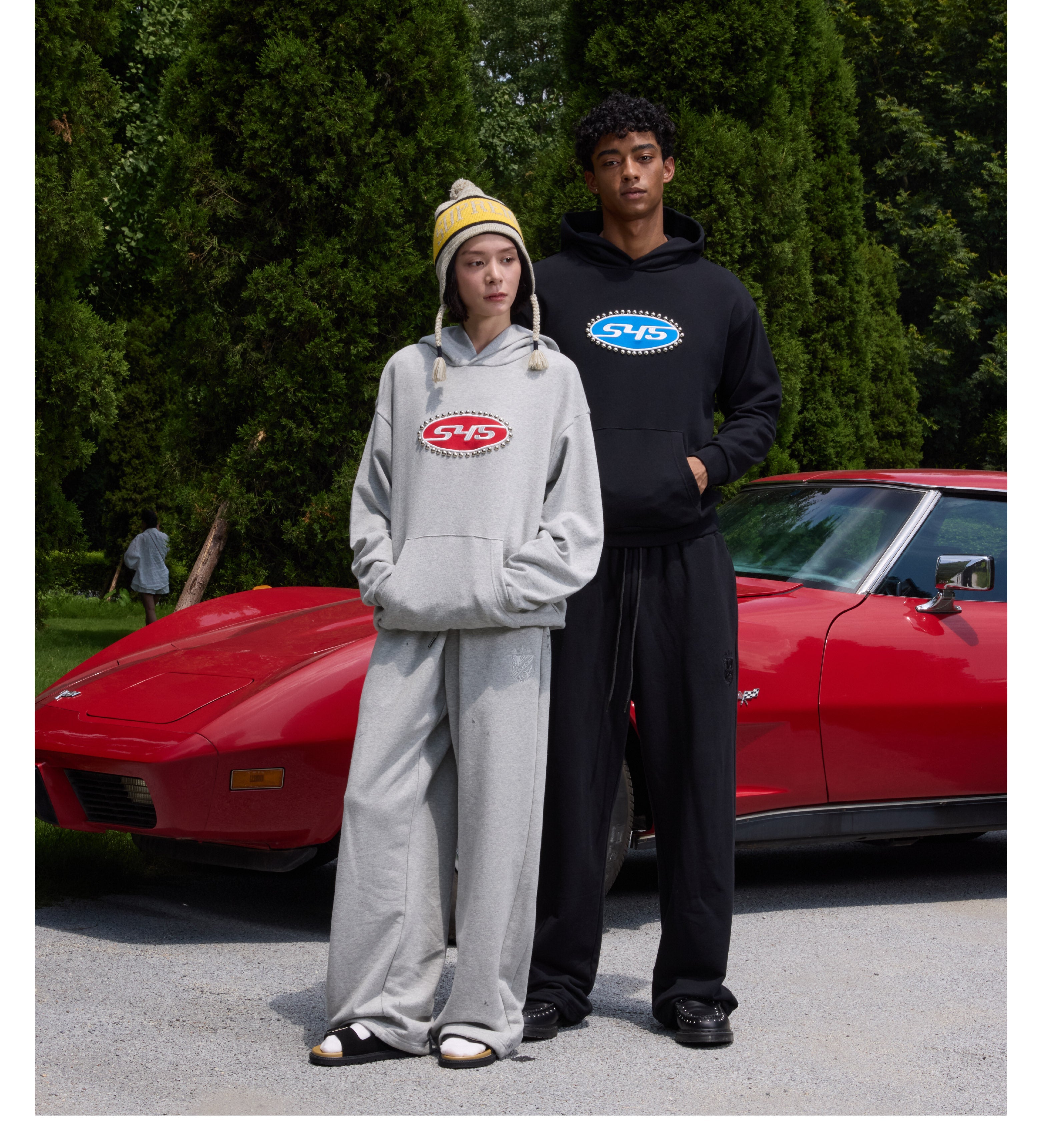 S45 Patch Embroidered Studded Logo Hoodie