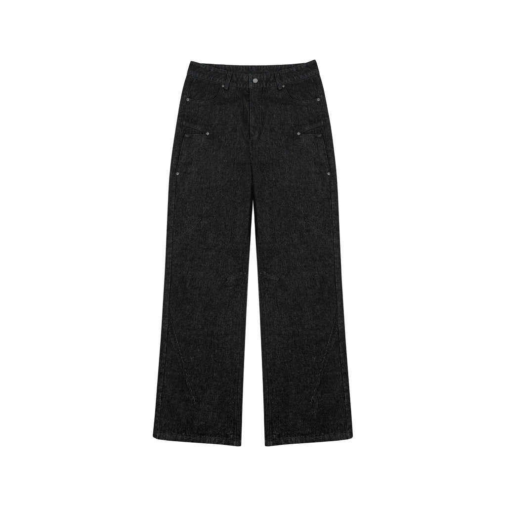 ANTIDOTE Studded Slash Pocket 3D Cut Jeans