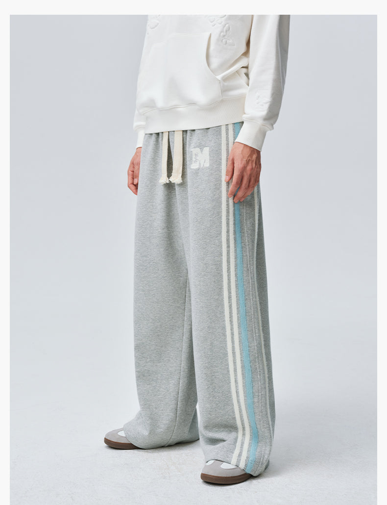 MEDM Side Stripe Four-Bar Drawstring Baggy Sweatpants