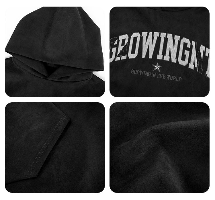 F3F Select Embroidered Faux Suede Hoodie