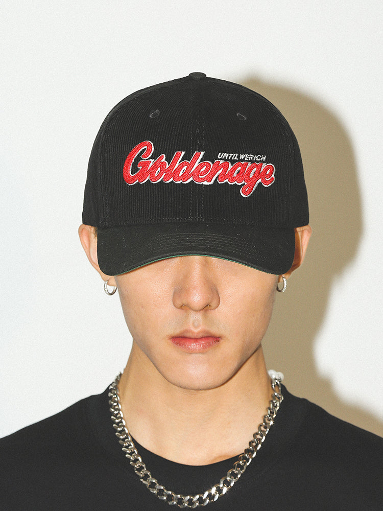 UNTILWERICH 3D Embroidered Corduroy Baseball Cap