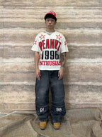 EVETS x LABT Heavy Lightning Whisker Washed Baggy Jeans
