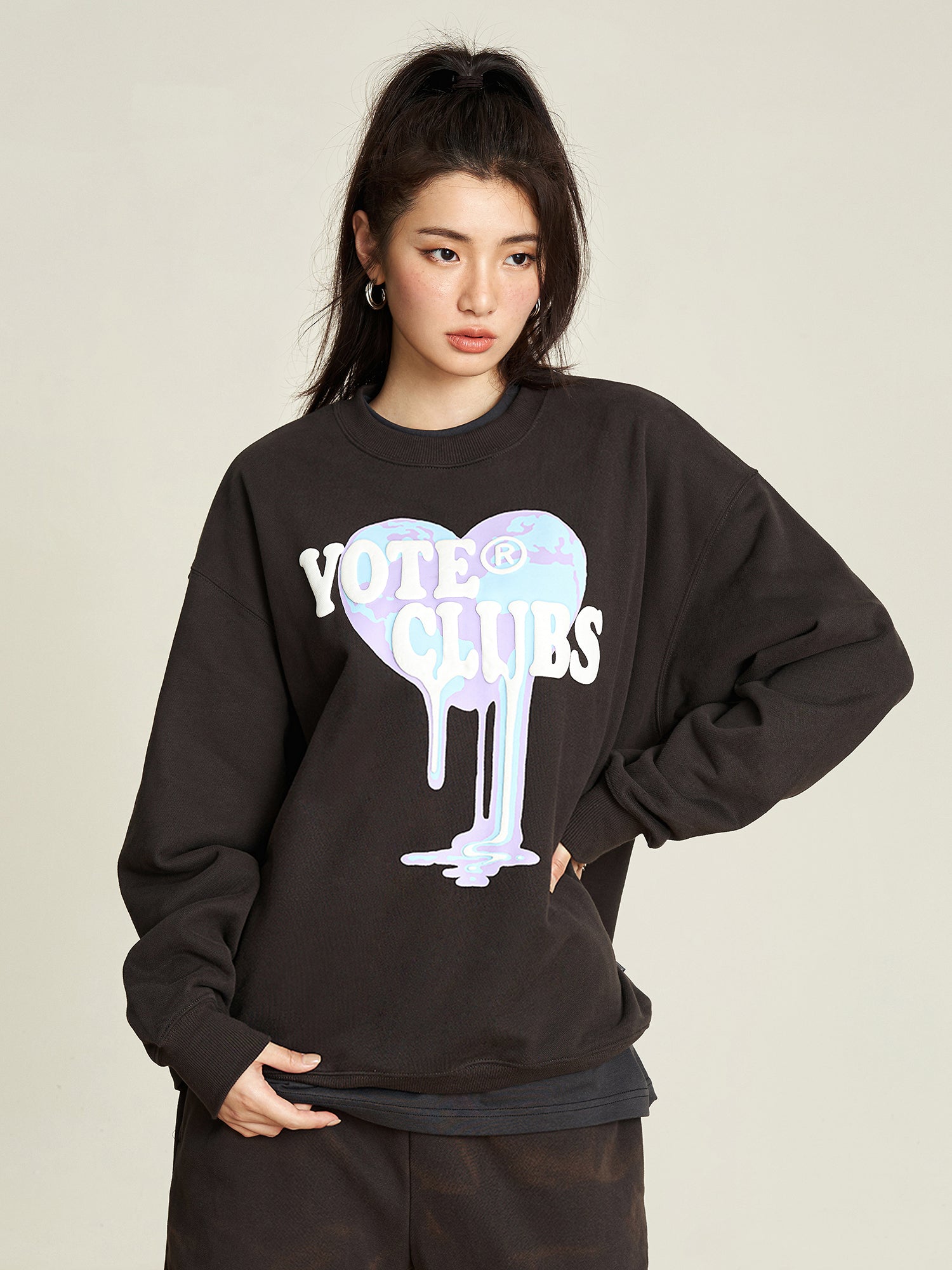 VOTE Foaming Heart Sweatshirt