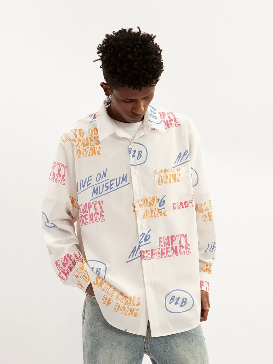 EMPTY REFERENCE Vintage Slogan Long Sleeve Shirt