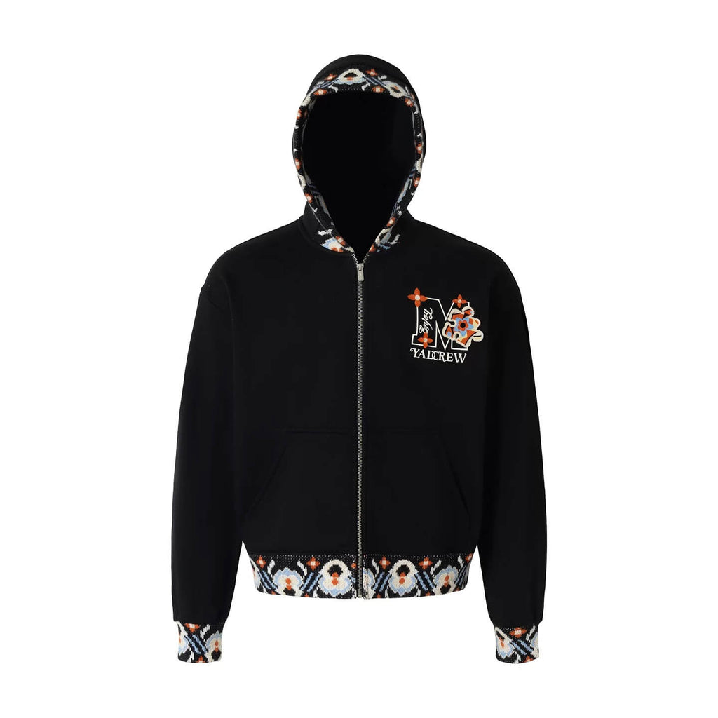 YADcrew x MEDM Ethnic Ribbed Zip Up Hoodie