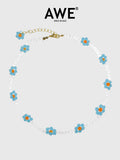 AWE Crystal Beaded Flower Necklace