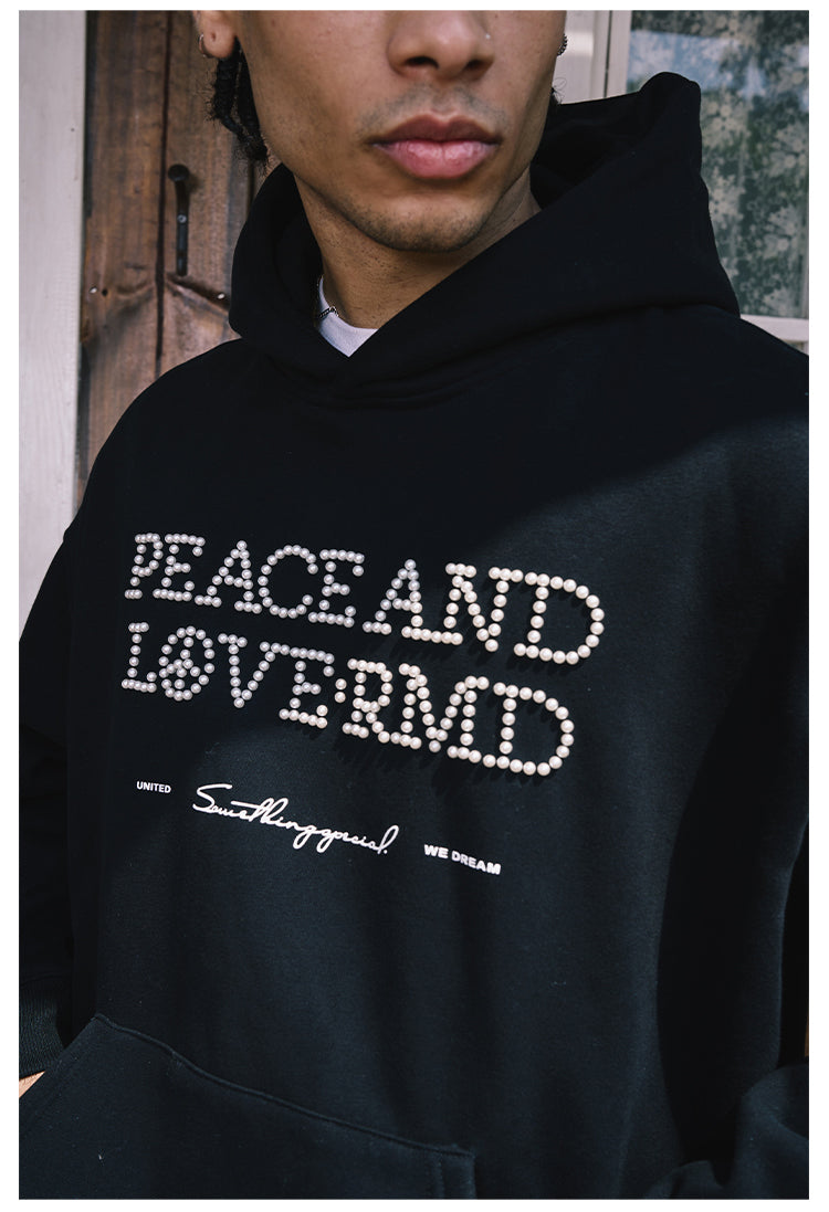 Remedy PEACE LOVE Pearl Embroidered Hoodie