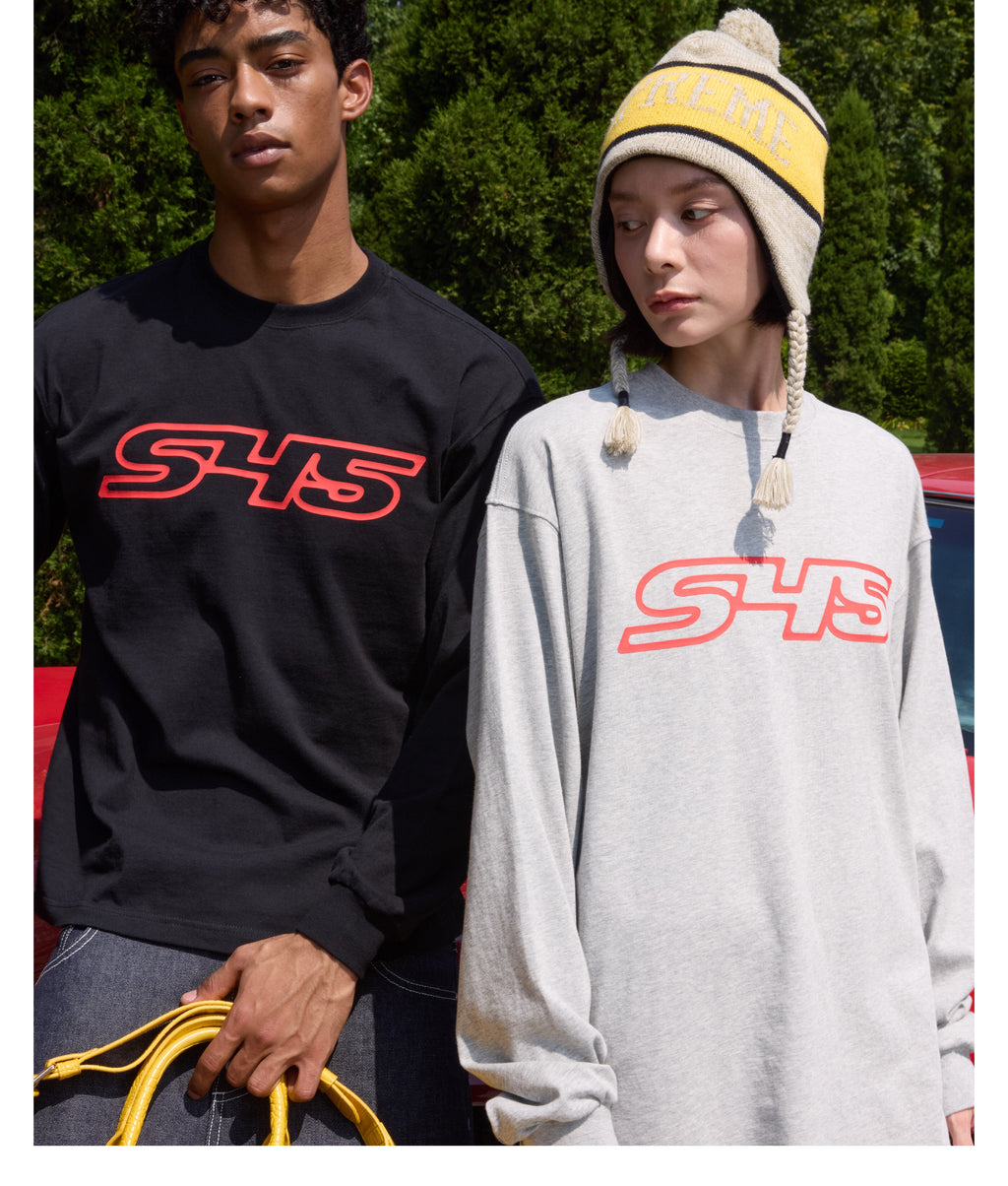 S45 Basic Large Logo Print Long Sleeve Tee