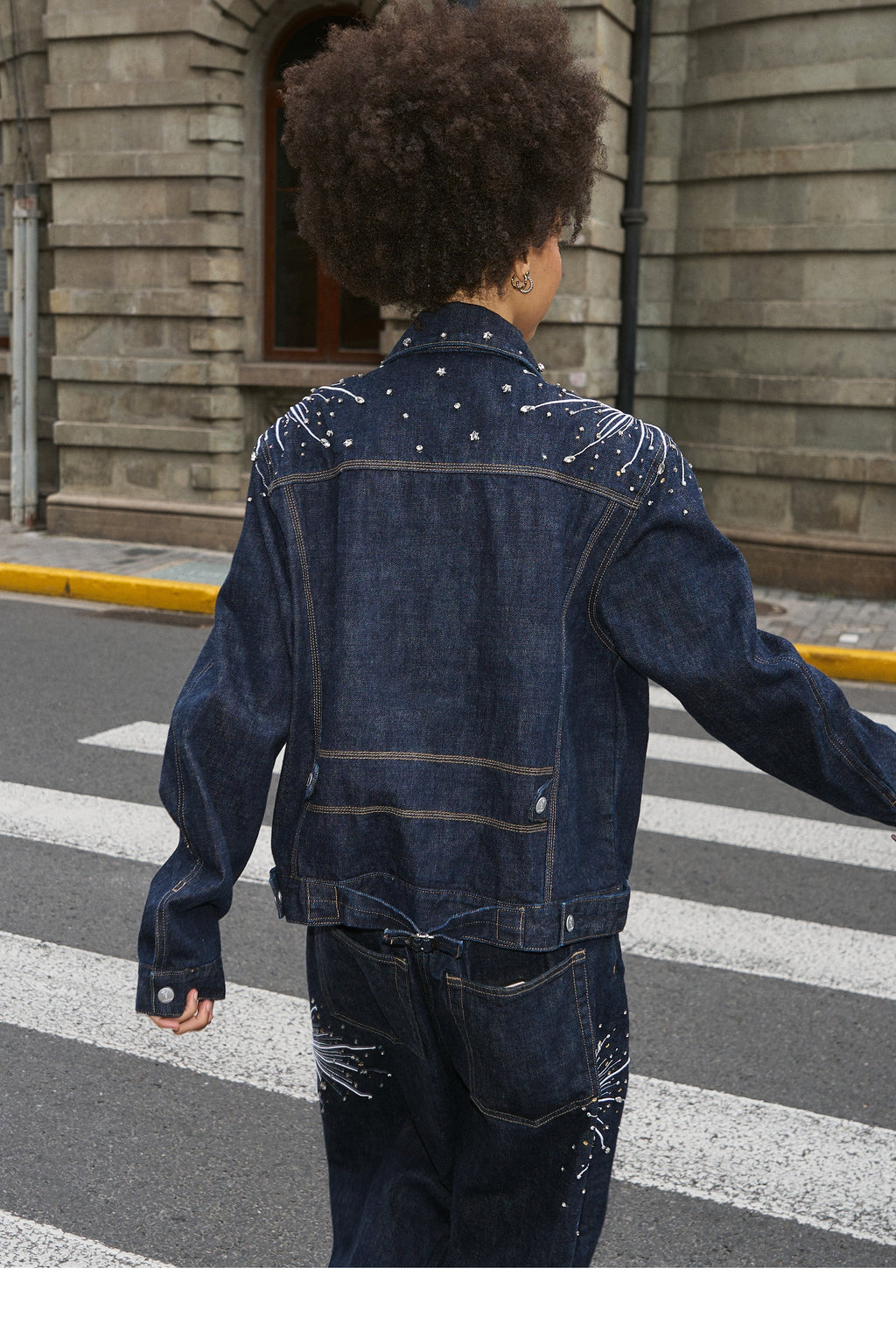 STEEPC Fireworks Rhinestone Denim Jacket