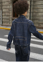 STEEPC Fireworks Rhinestone Denim Jacket