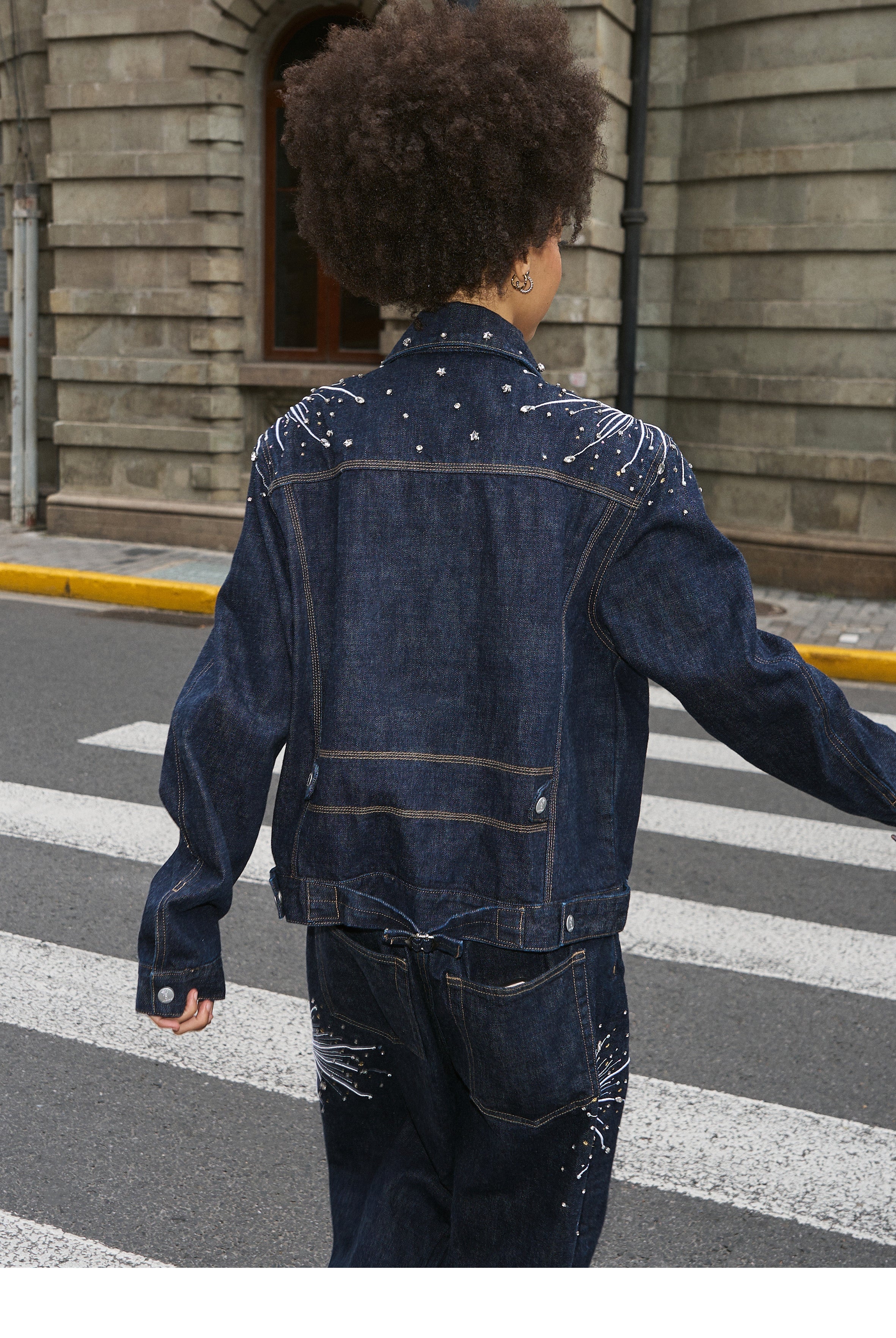 STEEPC Fireworks Rhinestone Denim Jacket
