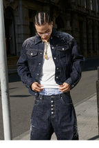 STEEPC Fireworks Rhinestone Denim Jacket