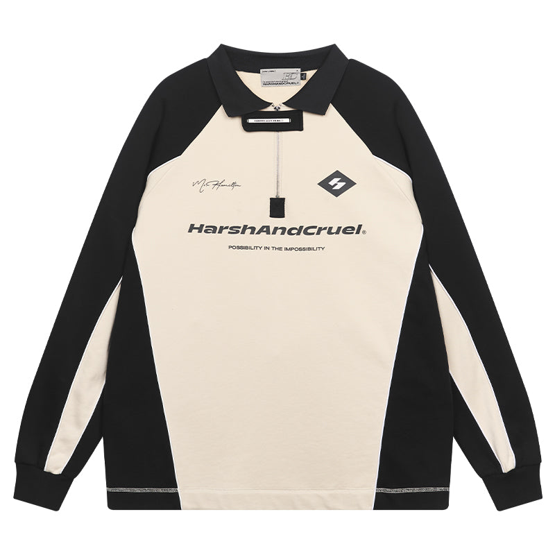 Harsh and Cruel Retro Zipper Polo Shirt