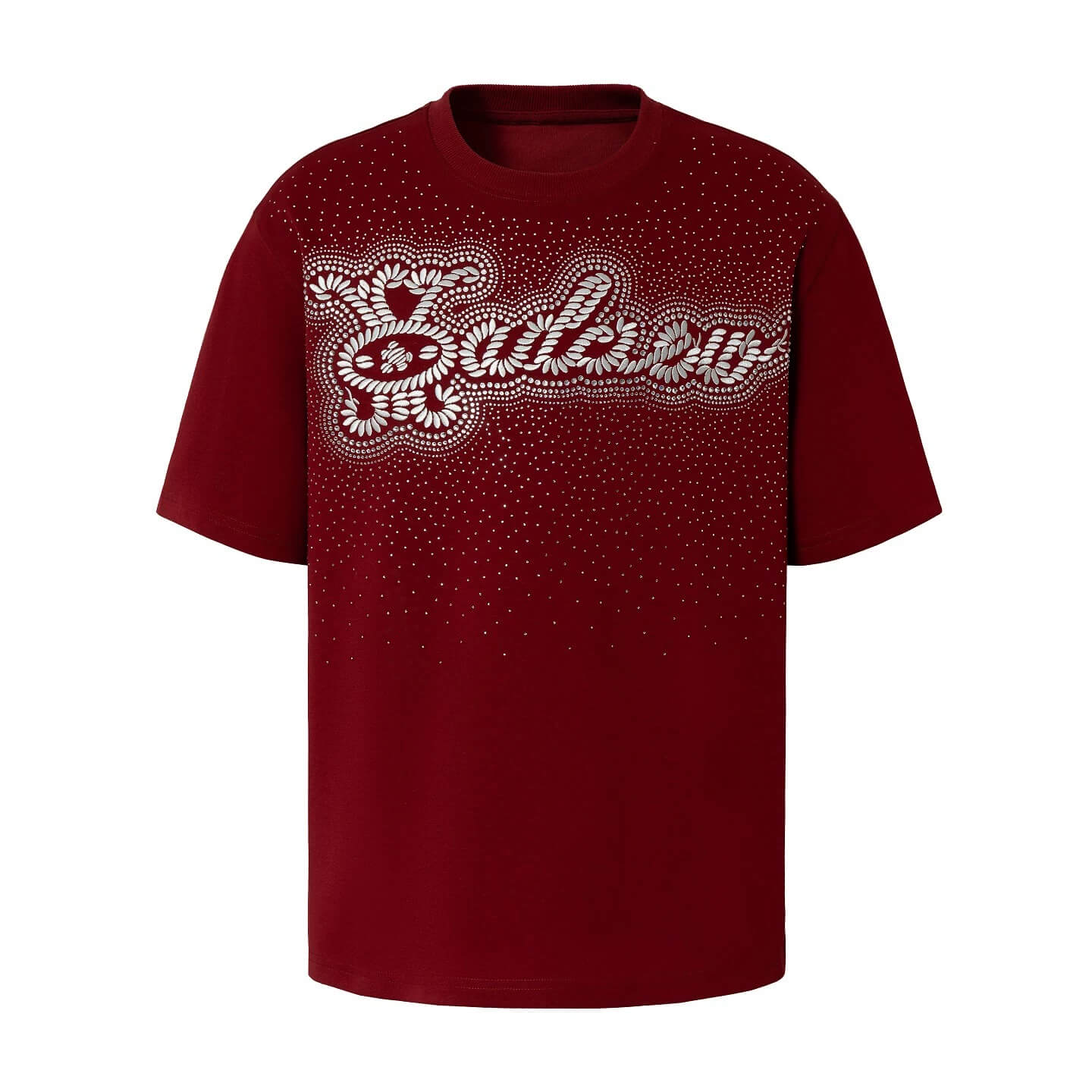 YADcrew Rhinestone Studded Rope Logo Embroidered Tee