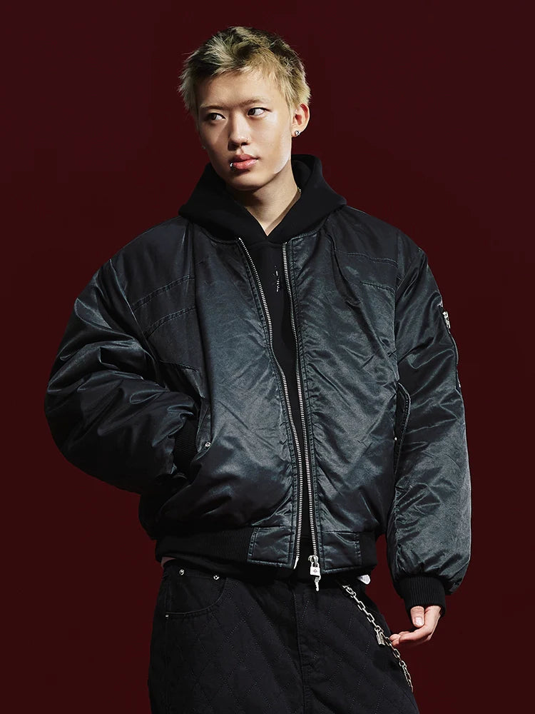 Remedy Pleated Back Design MA-1 Bomber Jacket